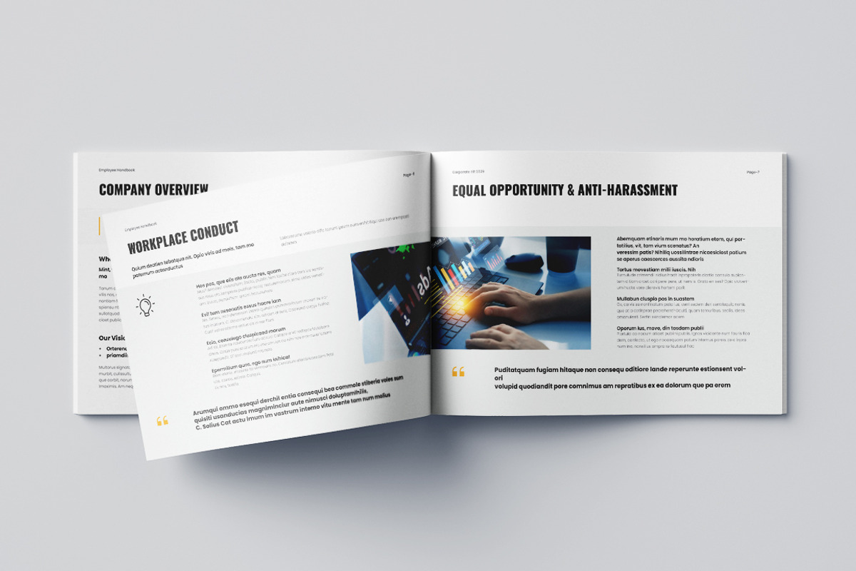 HR Employee Handbook Landscape, a Brochure Template by Pixelpick (Photo 4 of 9)