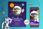 Space Birthday Invitation, an Invitation Template by El-Studio (Thumbnail 1 of 2)