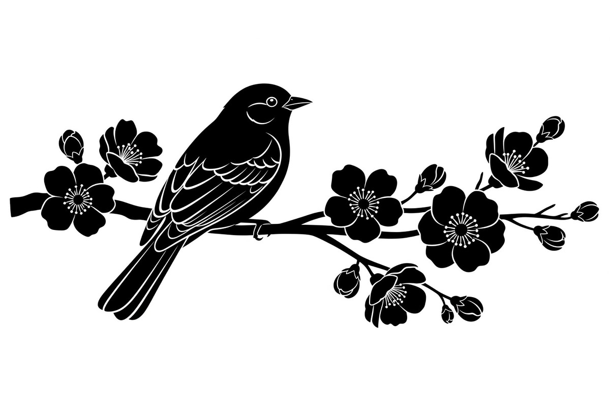 Bird Branch Silhouette Bundle, an Illustration by yasushie (Photo 19 of 31)