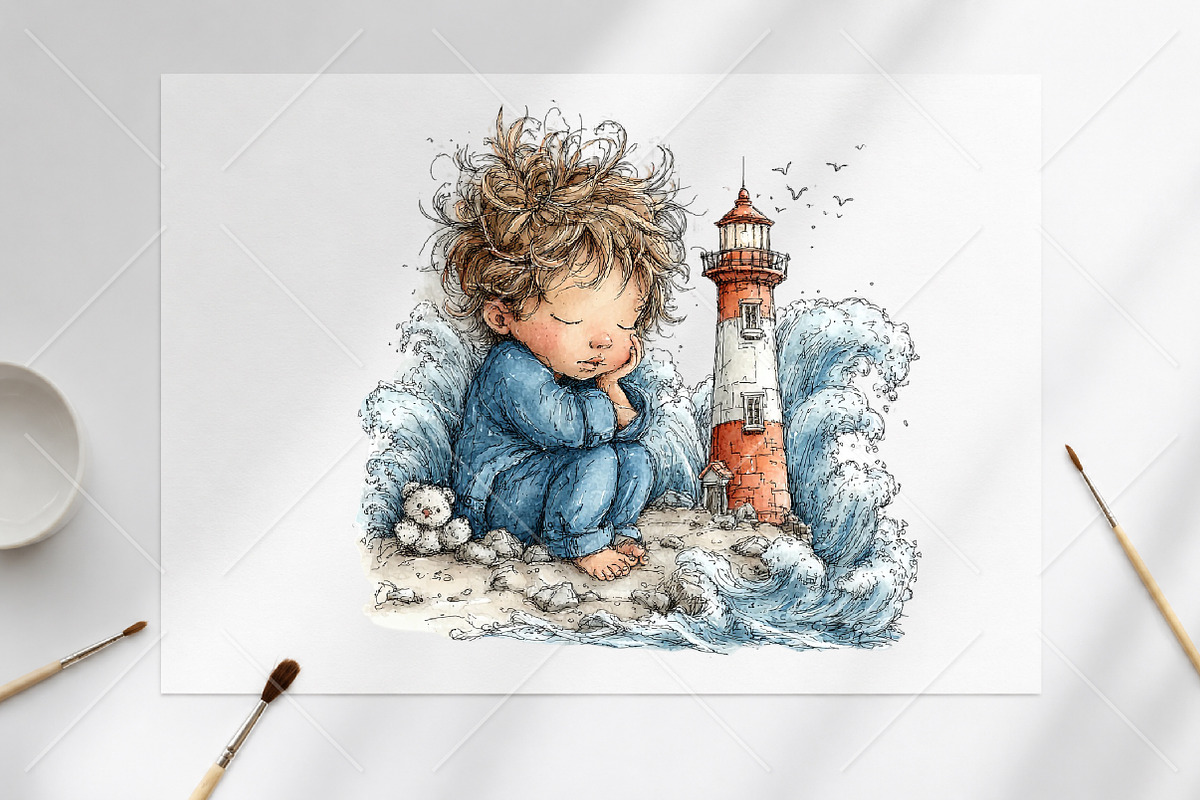 Whimsical Nautical Nursery Baby PNG, a Seasonal Illustration by Canvas Craft (Photo 8 of 10)
