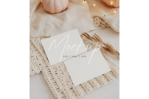 Minimalist Autumn Card Mockup, a Product Mockup by TatiMockup