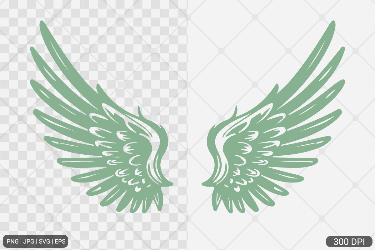 Simple Angel Wings Clipart Bundle, a Photo by Actual Pixel
