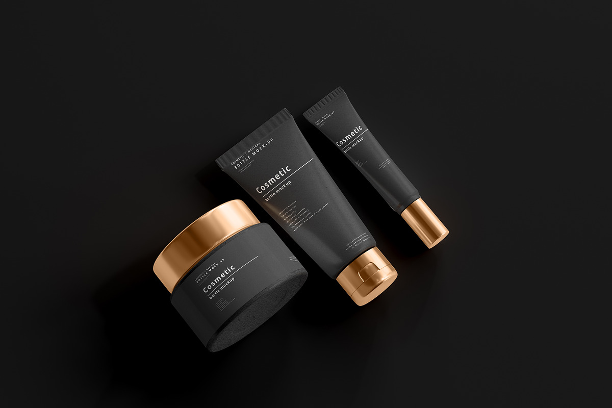 Dark Cosmetic Branding Mockups, a Cups & Container Mockup by pmvch (Photo 6 of 86)