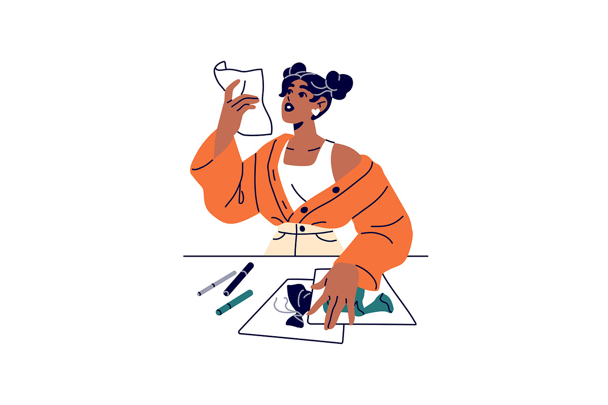 People study at desk set, an Education Illustration by PaperTrident (Photo 5 of 19)