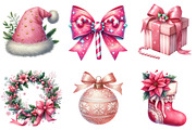 Pink Christmas Winter Clipart, an Illustration by DreamArtGraphic (Thumbnail 5 of 6)