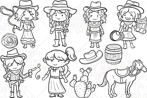 Cowgirl Digital Stamps