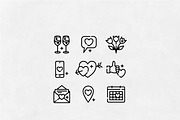 Dating Line Icons, an Outline Icon by Lyolya Profitrolya (Thumbnail 2 of 2)