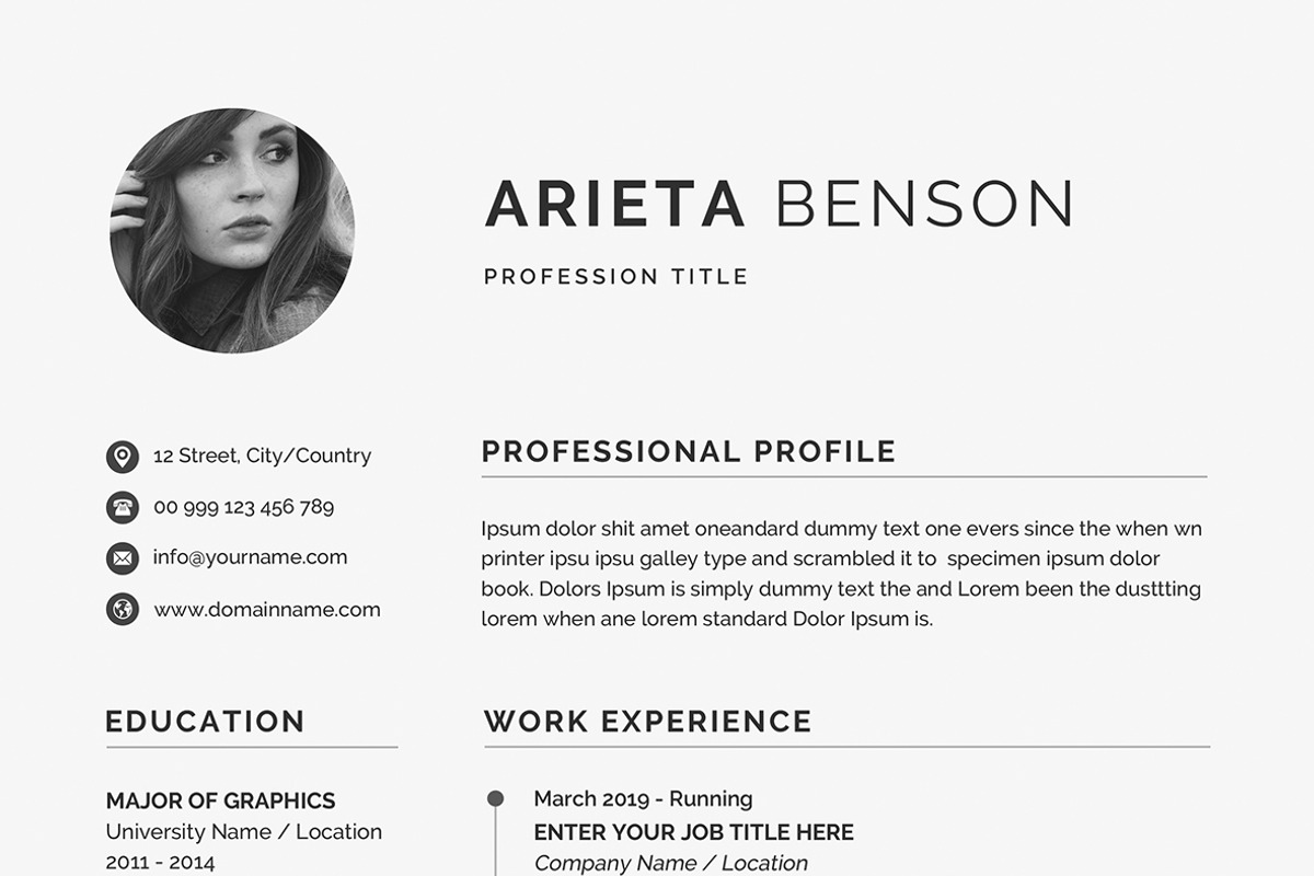 Resume Template / CV, a Resume Template by Creatune (Photo 4 of 6)