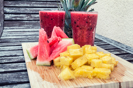 Smoothie of watermelon and pineapple stock photo containing smoothie and fruit