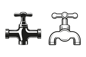 Two water taps with different styles, an Object Graphic by Billah Hub