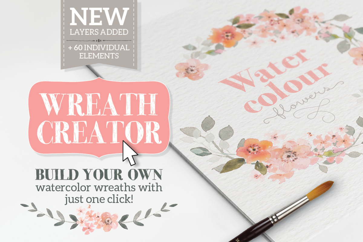 Watercolour Wreath Creator, an Illustration by Lisa Glanz (Photo 1 of 6)