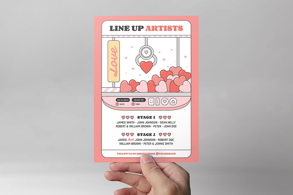 Valentine's Day Retro Arcade Concept, a Flyer Template by BrandPacks (Photo 3 of 5)