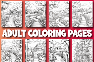 Autumn Scenes Adult Coloring Pages