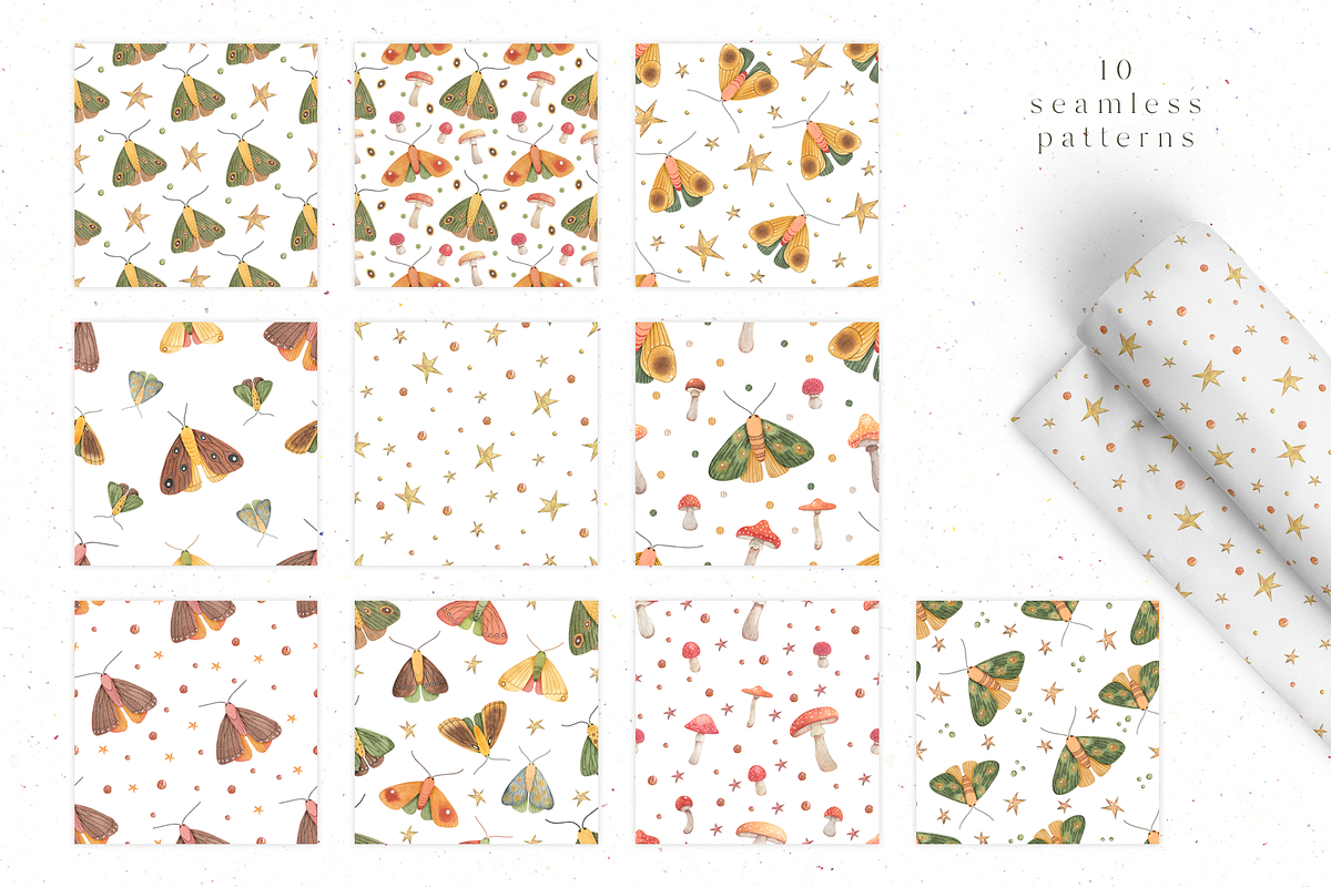 Butterfly seamless patterns, a Pattern Graphic by viktoriiavk (Photo 3 of 7)