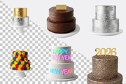 Happy New Year Cake Clipart, an Illustration by SVGArt (Thumbnail 7 of 8)