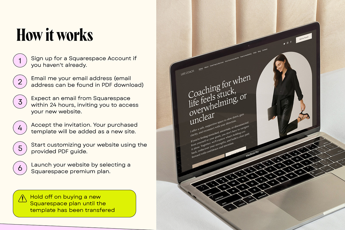 Simple Coaching Website Template, a Squarespace Template by Template Twist Shop (Photo 5 of 9)