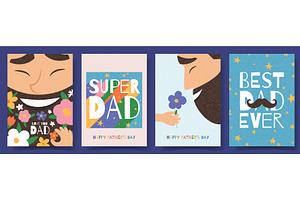 Concept of Fathers Day cards, a Person Illustration by Andrey Yaroslavtsev