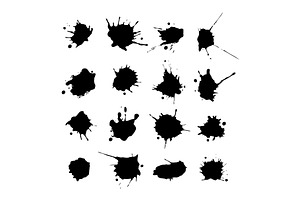 Big Vector Set Of Painted Blots