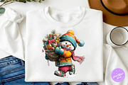 Cute Christmas Snowman Clipart PNG, a Seasonal Illustration by fashionaddict (Thumbnail 5 of 6)