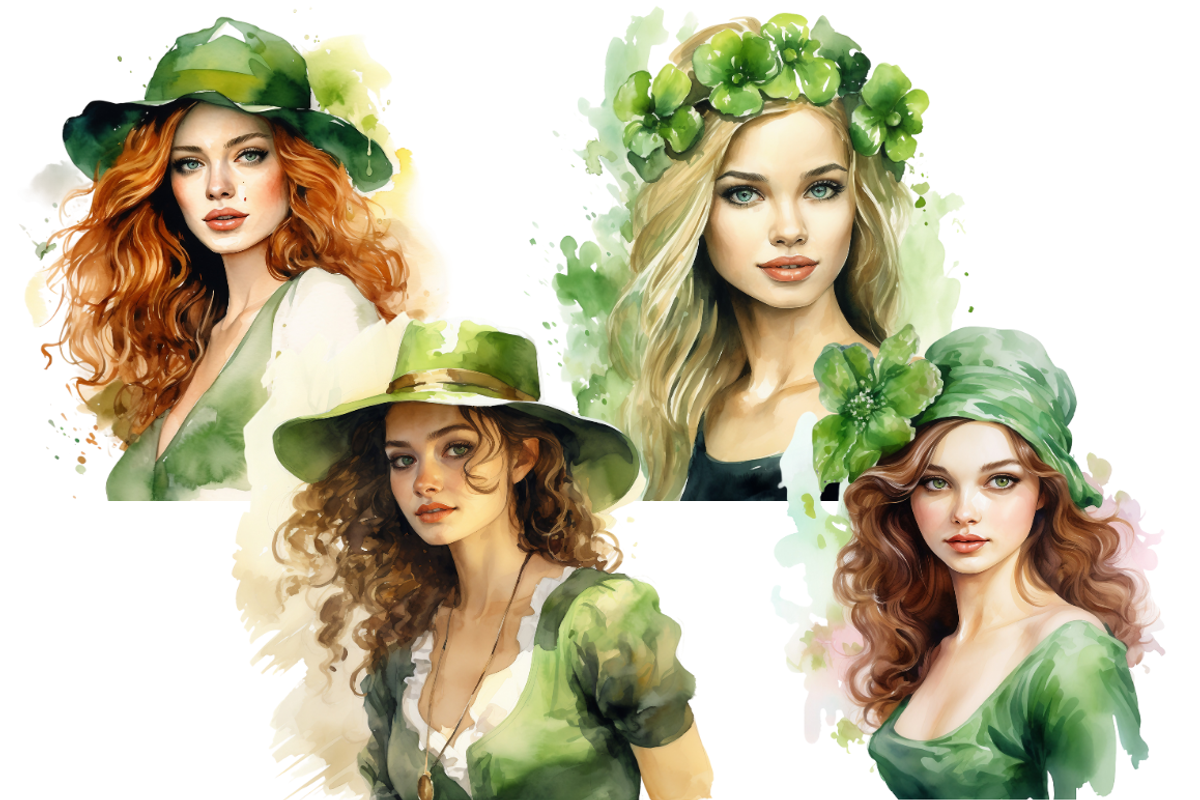 St. Patrick's Day Girl Cliparts, a Person Illustration by Mash Mash Stickers (Photo 6 of 9)