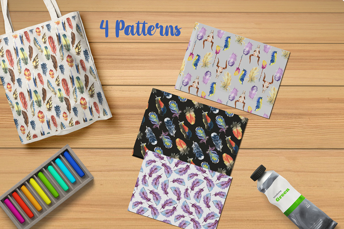 Watercolor Feathers, an Illustration by Pixavics (Photo 4 of 6)