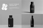 Black Tumbler Mockup Set, a Cups & Container Mockup by DOBE Studio (Thumbnail 1 of 7)