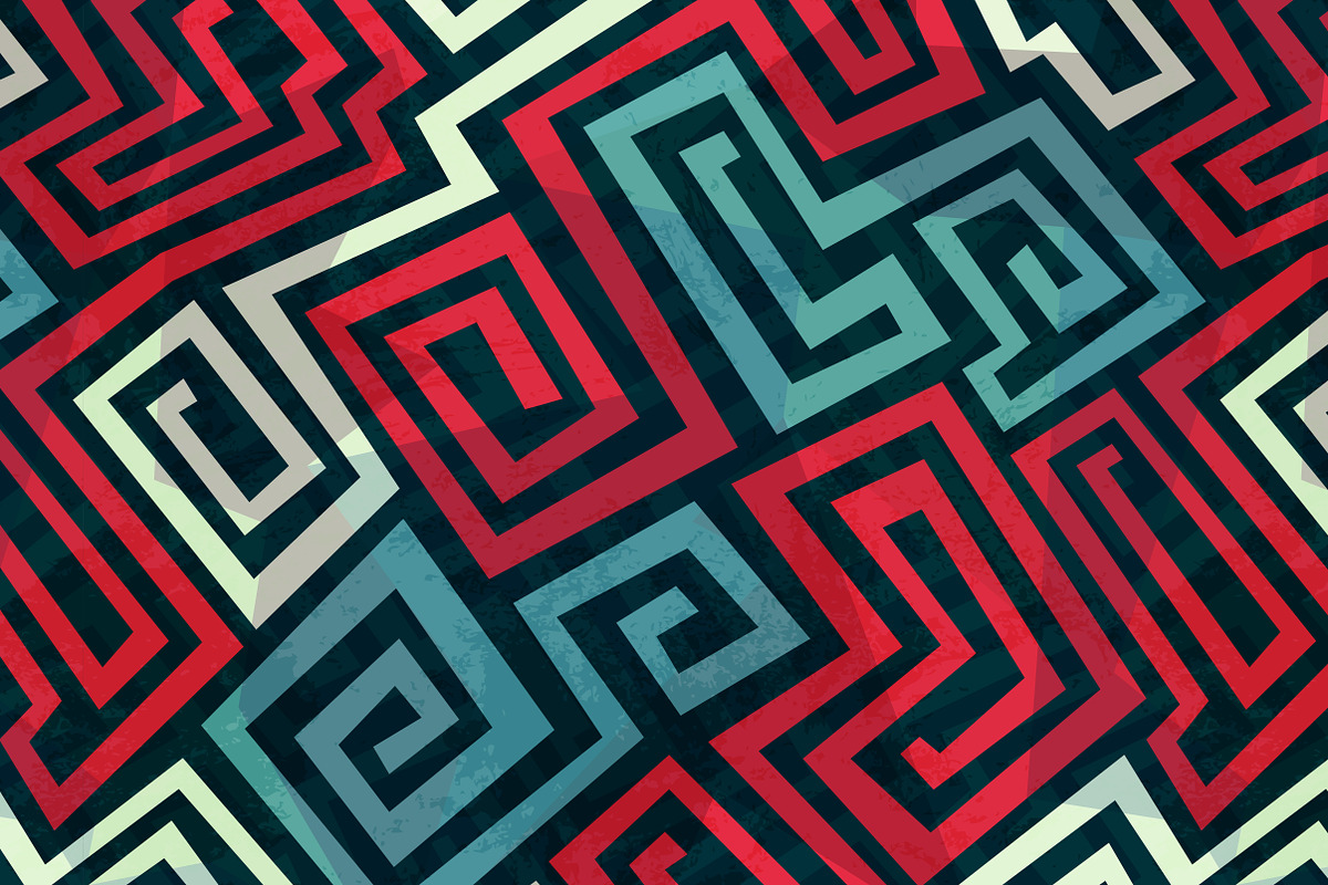 Maze Seamless Patterns, a Pattern Graphic by Gudiny