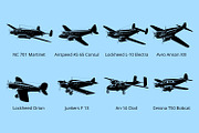Light Passenger Planes Silhouettes, a Transportation Illustration by Yurals Art (Thumbnail 2 of 5)