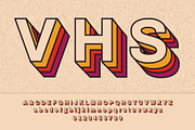 Retro VHS Layered Font, an Object Graphic by Pro_Vector (Thumbnail 3 of 3)