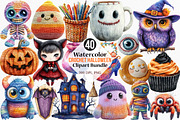 Watercolor Crochet Halloween Clipart, an Illustration by Canvas Craft (Thumbnail 1 of 8)