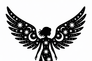 starry angel wings silhouette, an Illustration by Amazin_art (Thumbnail 19 of 21)