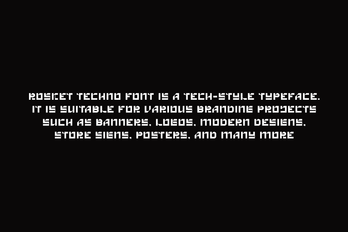 Rosket Techno Font, a Sans Serif Font by QR Design Studio (Photo 6 of 8)