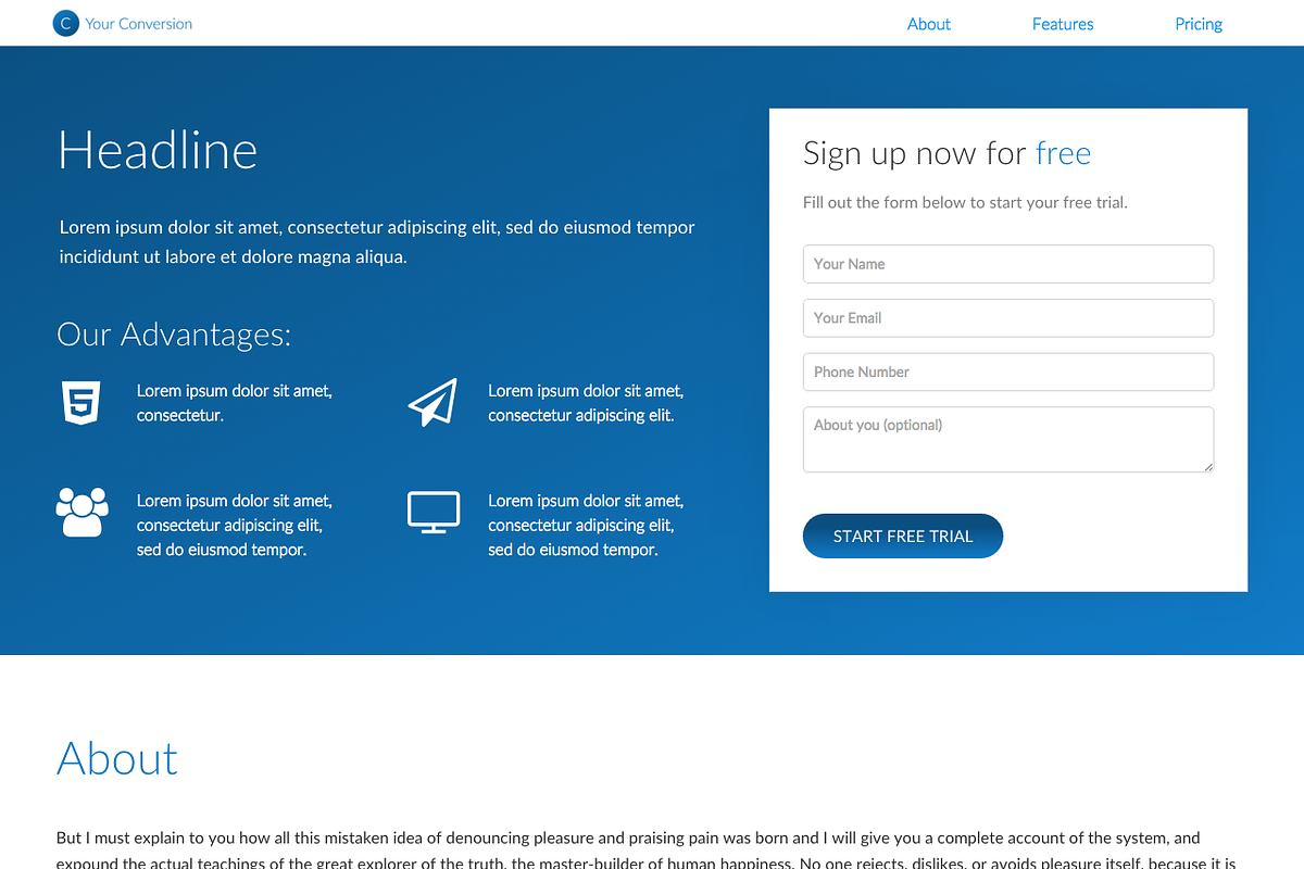 Your Conversion | Landing pages, a HTML Template by SD Themes (Photo 2 of 5)