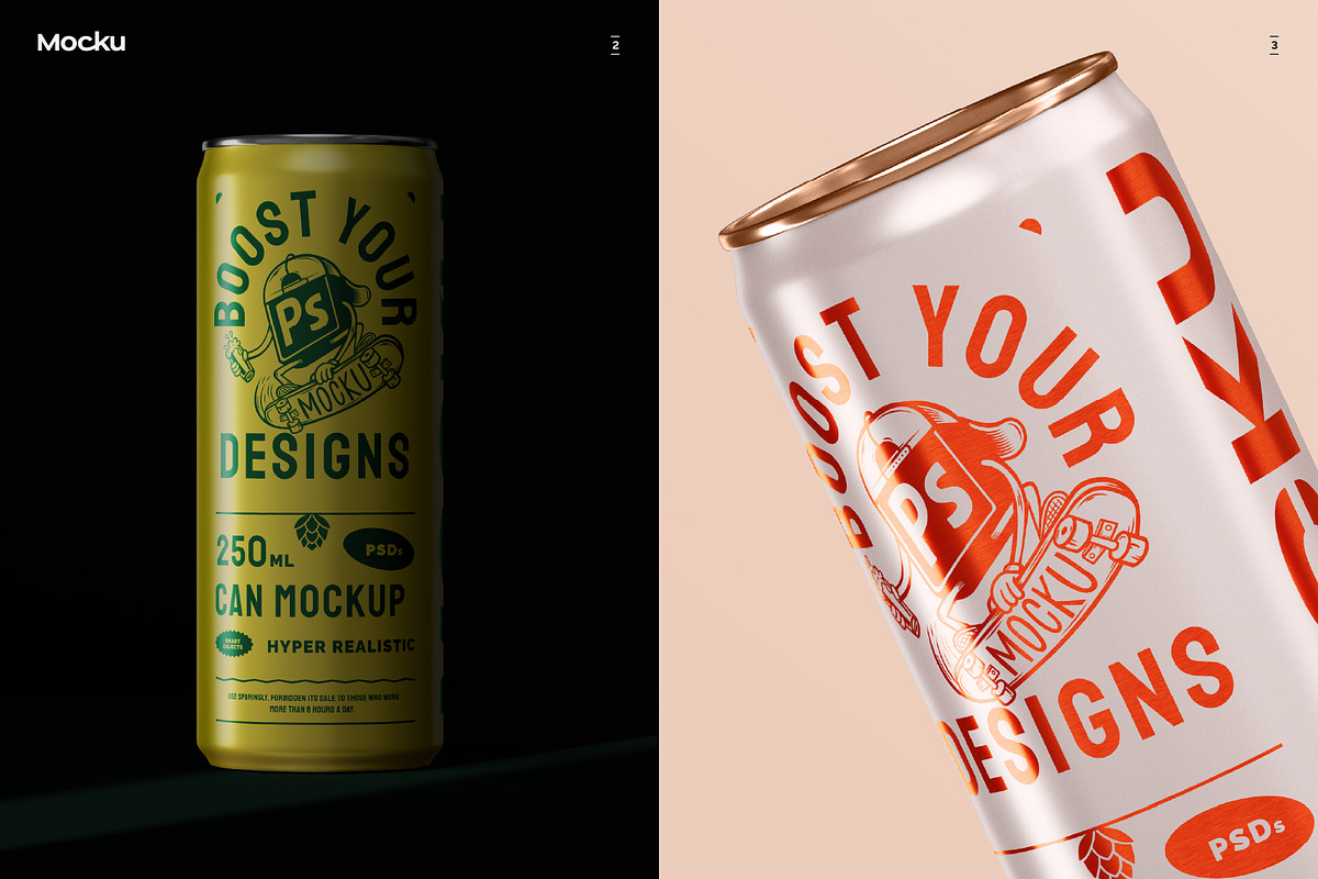 Can Bundle - 25cl (8.4oz), a Cups & Container Mockup by Mocku (Photo 4 of 13)