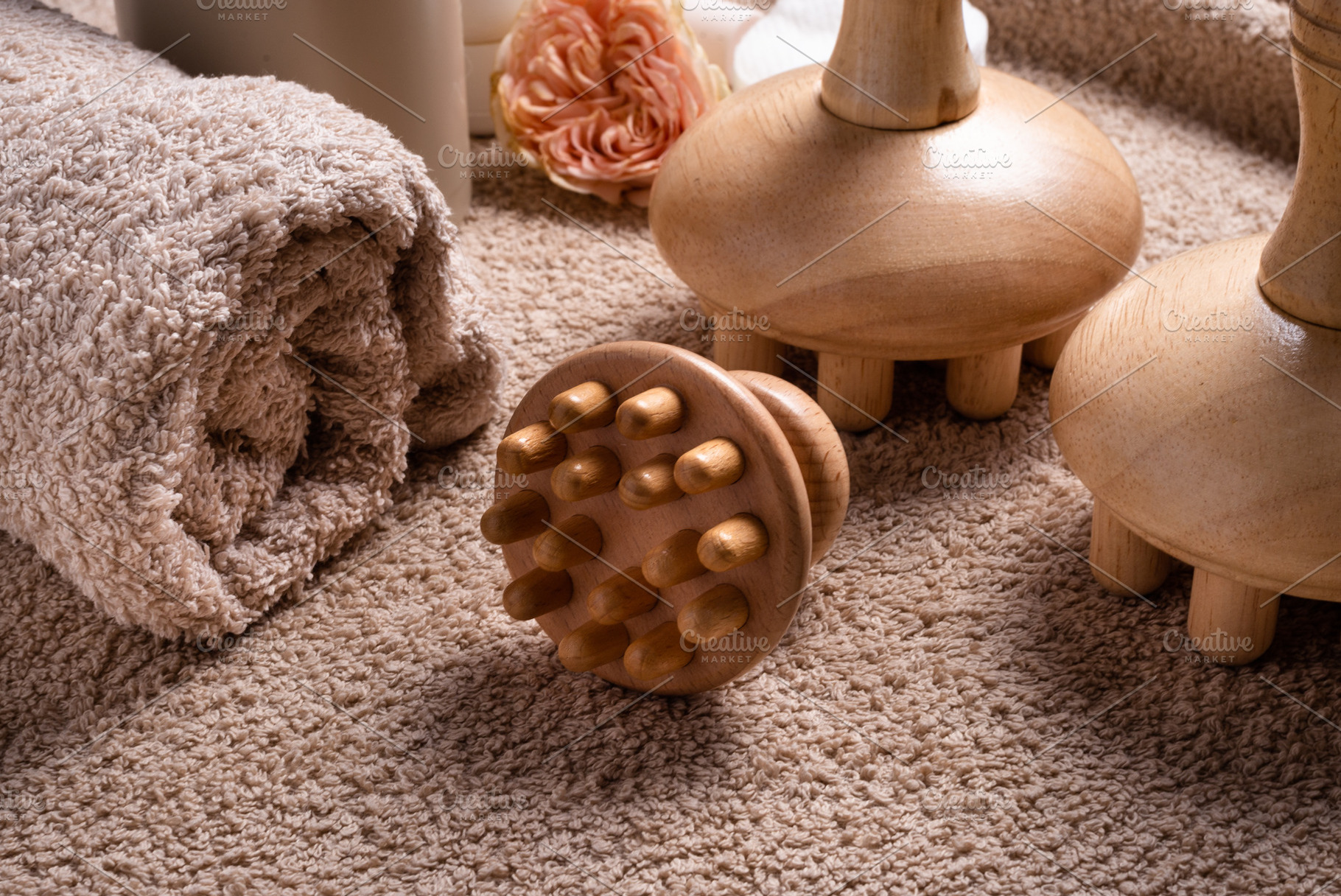 Wood Therapy Massage Tools, Maderoterapia, Manual Mushroom Massa, a Health & Medical Photo by MDBildes