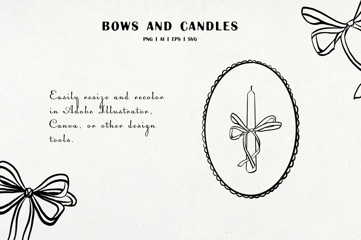 Bows, Candles and Frames. Vector set, an Object Graphic by VerAna (Photo 10 of 12)