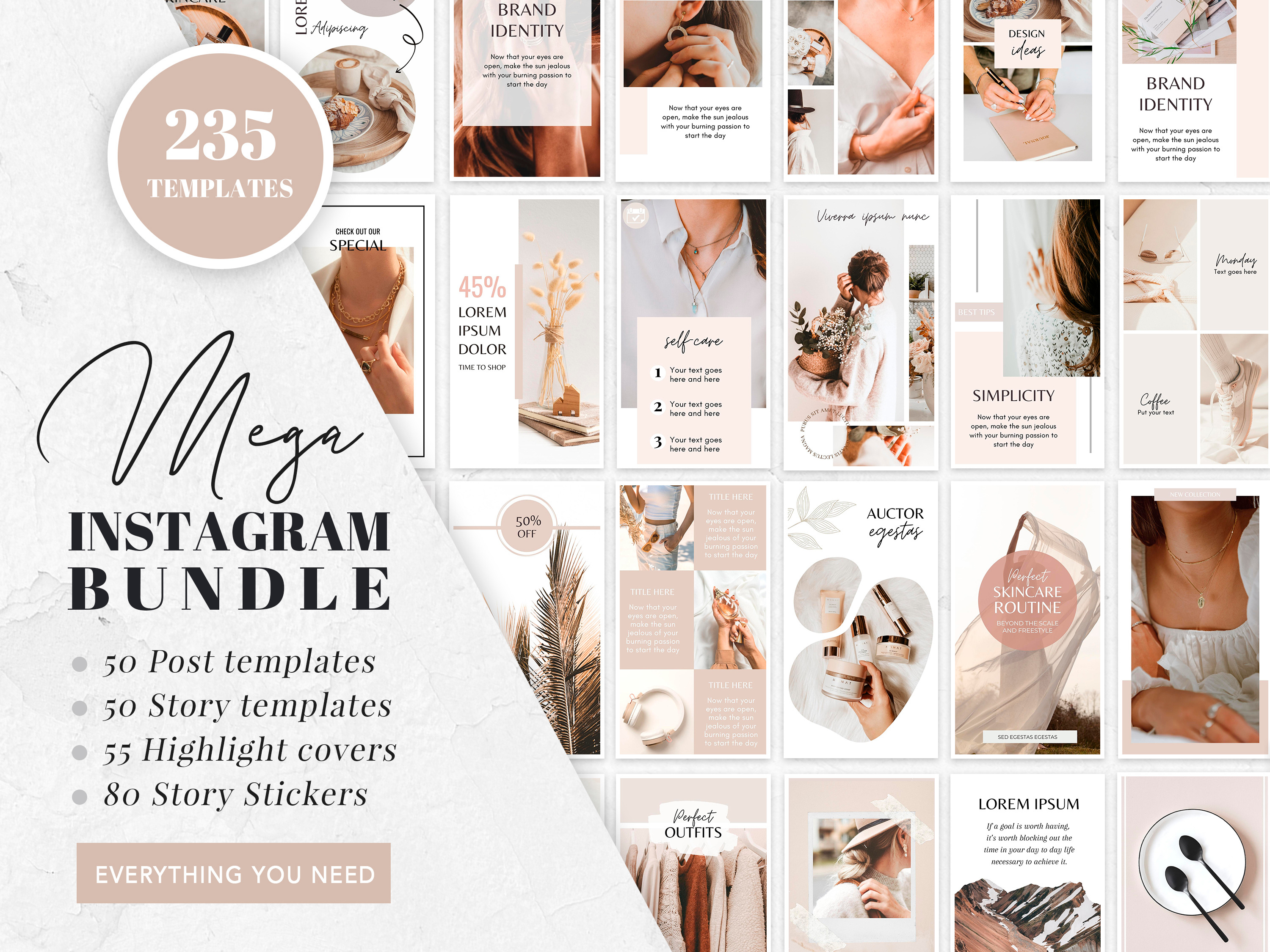 Canva Instagram Templates Bundle, a Social Media Template by SwitzerShop