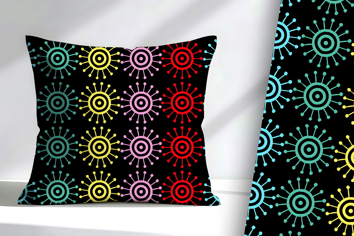 Bright Pop Art Circles on Black, a Pattern Graphic by Sharon Schwalbe (Photo 3 of 6)
