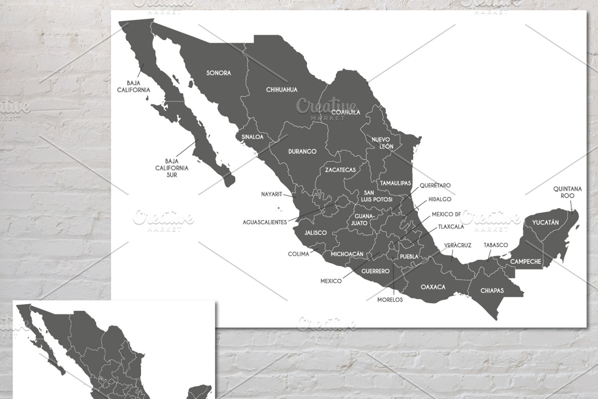 8x Mexico Vector Maps, an Illustration by asantosg (Photo 3 of 5)