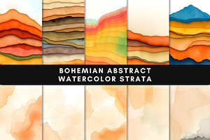 50 Watercolor Earth's Desert Layers