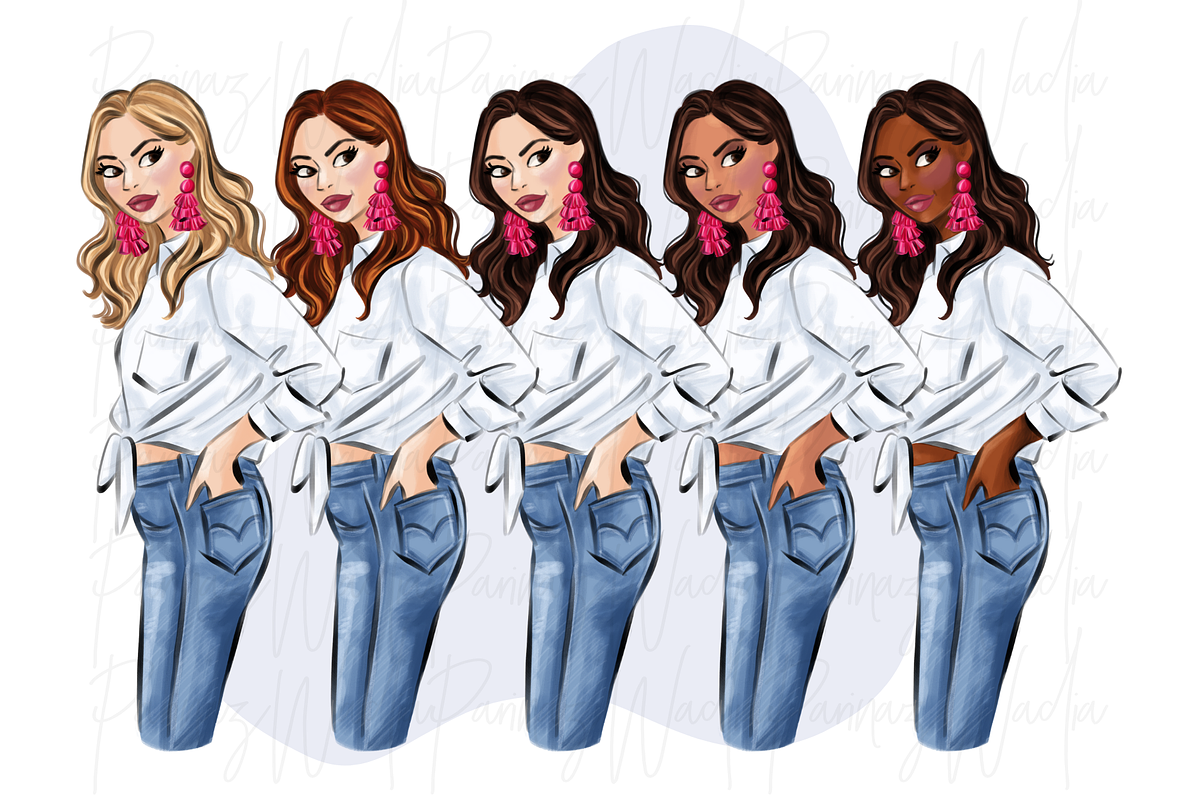 Fashion girls 49 clipart PNG, a Person Illustration by Parinaz Wadia Design (Photo 3 of 10)