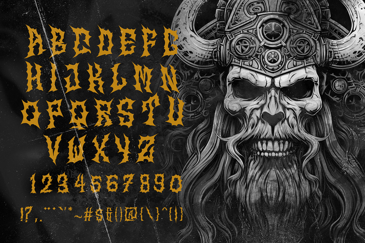 NORDIKS Metal Horror Blackletter, a Blackletter Font by dansdesign (Photo 3 of 7)