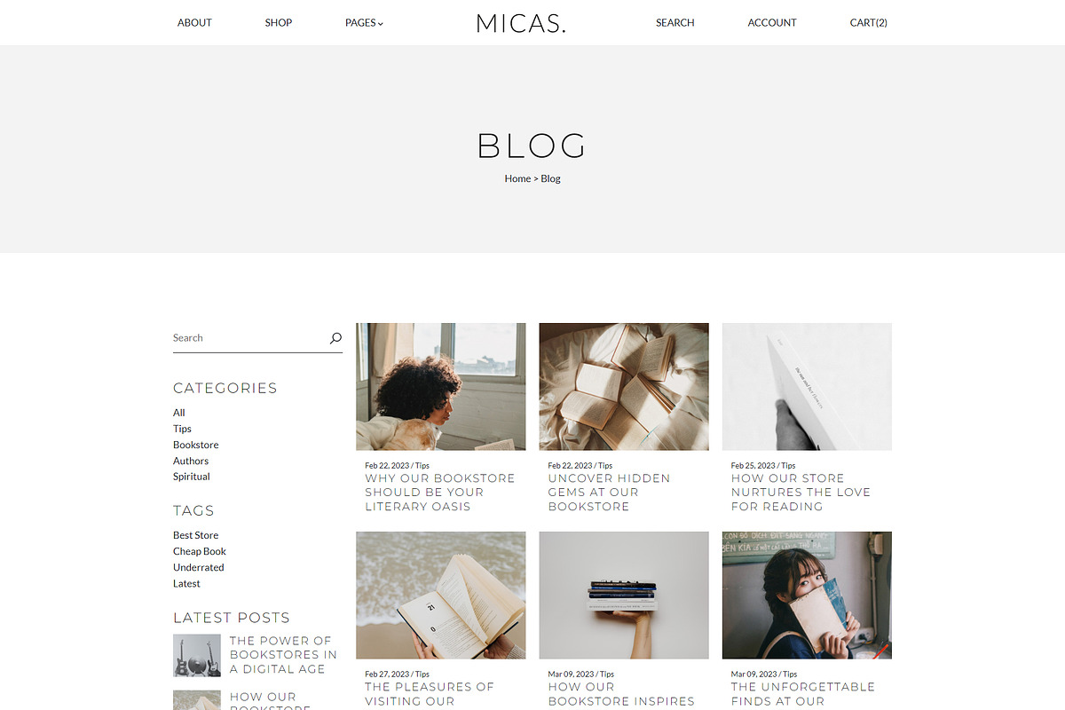 Micas – Bookstore Website Template, a HTML Template by TemplatesJungle (Photo 7 of 12)