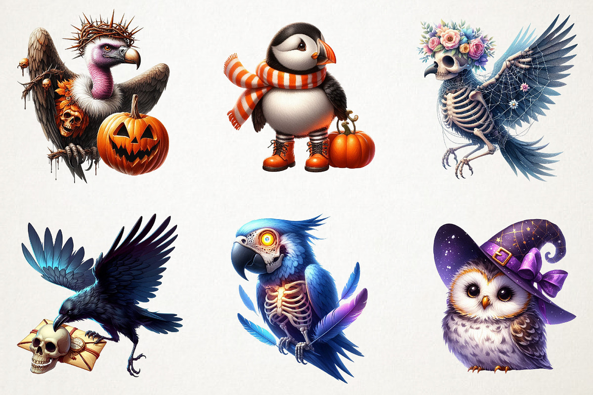 Halloween Birds Clipart, an Illustration by RobertsArt (Photo 5 of 7)
