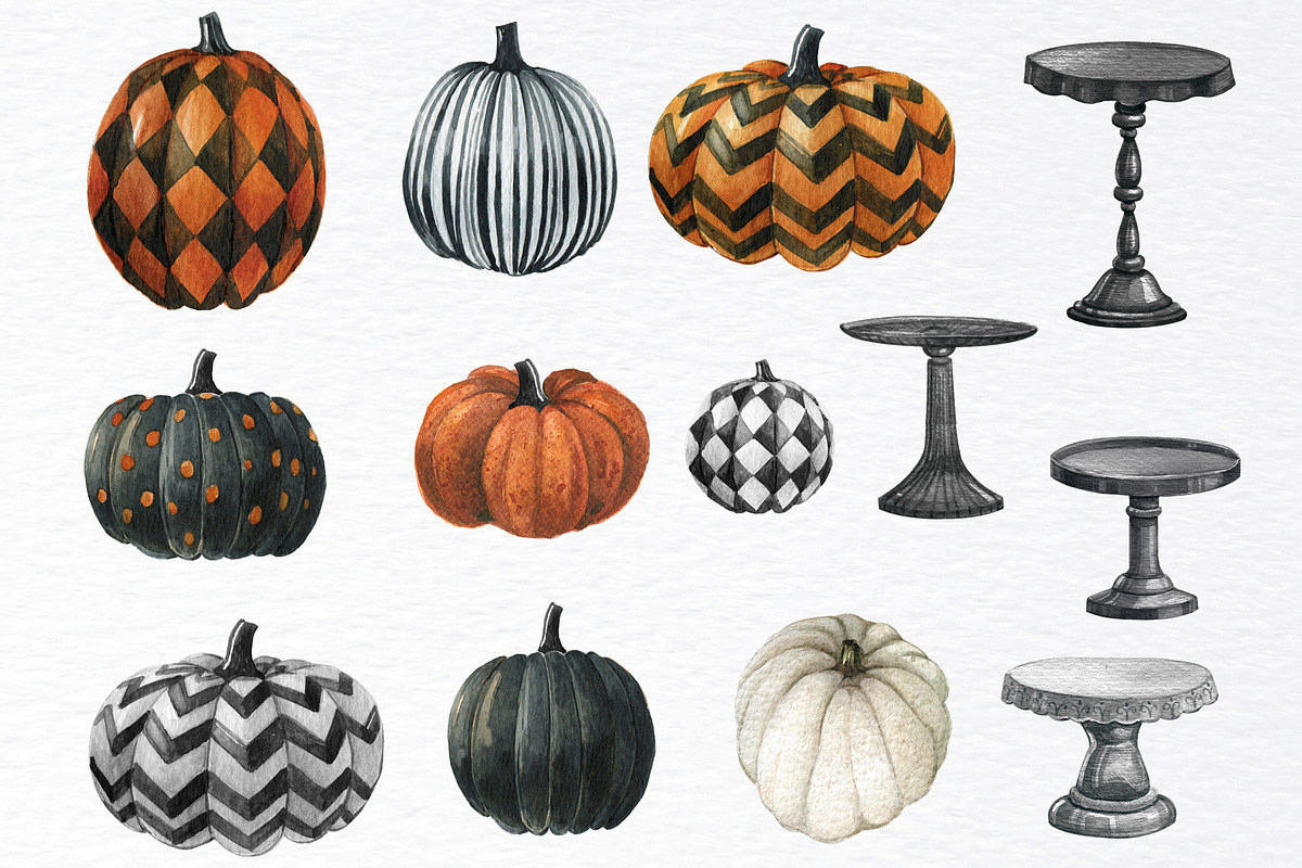 Watercolor halloween pumpkin clipart, an Object Graphic by yana.fefelova (Photo 2 of 5)