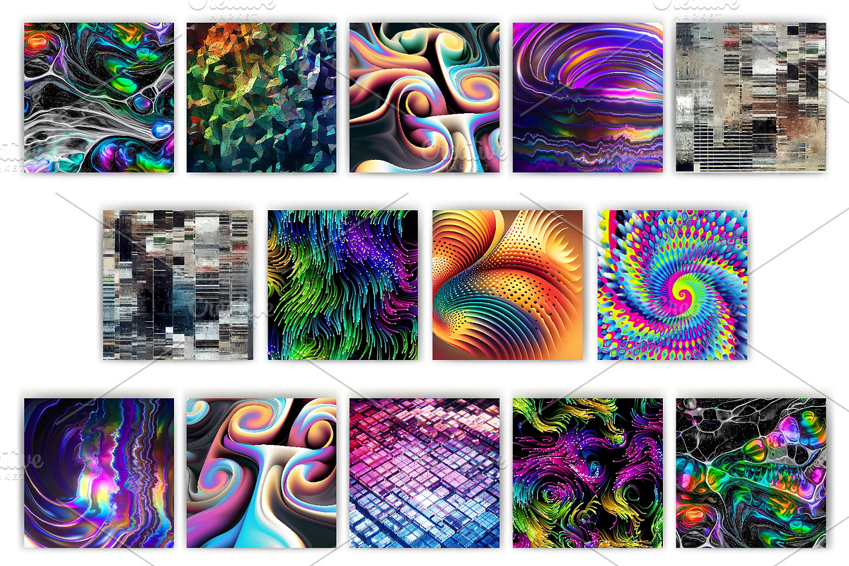 Glitch Psychedelic 07. Digital Paper, a Texture Illustration by KENO Mascots (Photo 3 of 3)