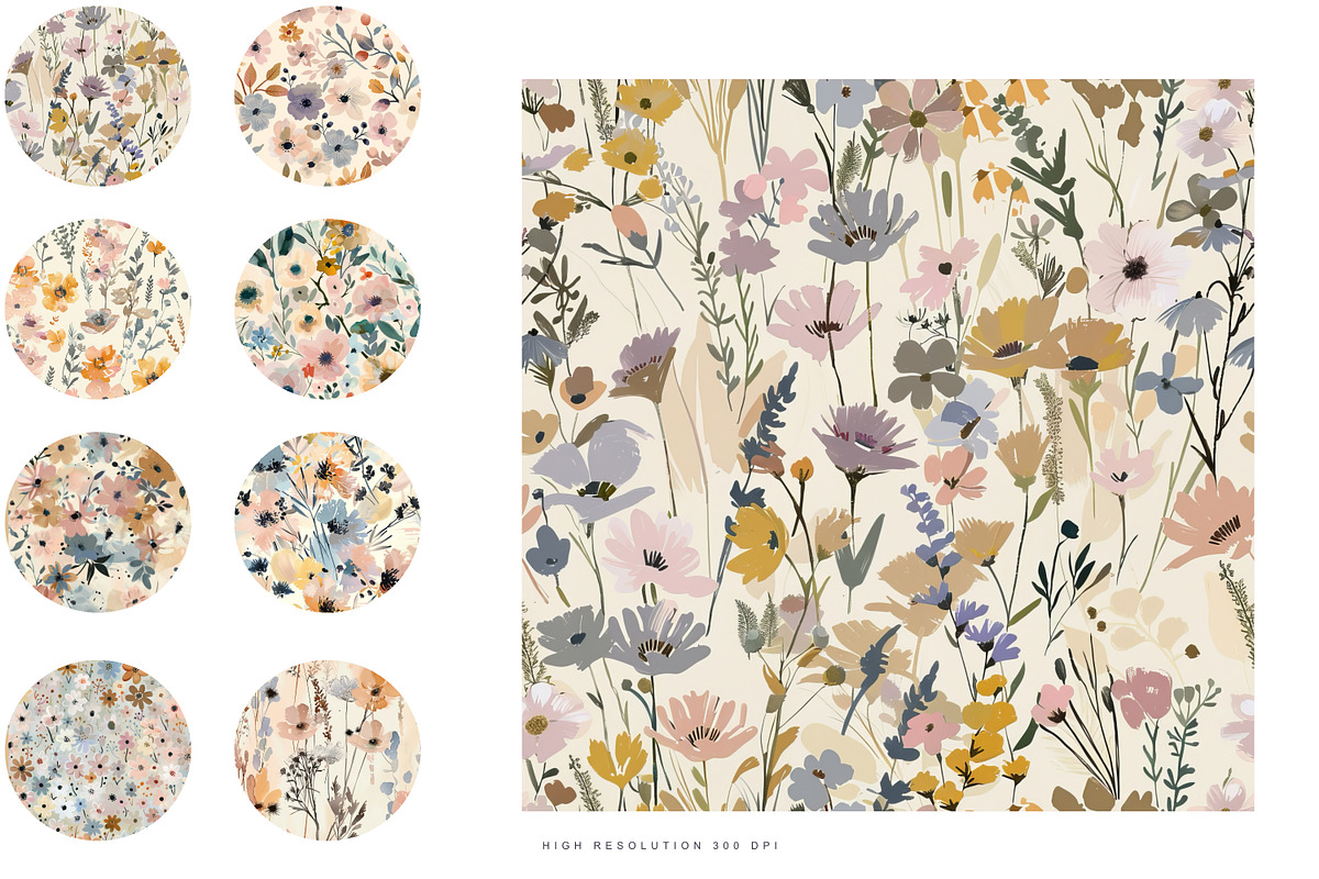 8  meadow flowers seamless patterns, a Pattern Graphic by Patishop Art (Photo 6 of 7)