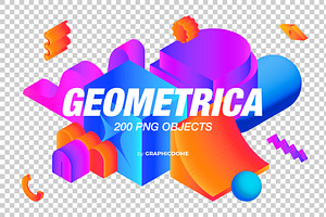 200 Geometry 3D PNG Shapes