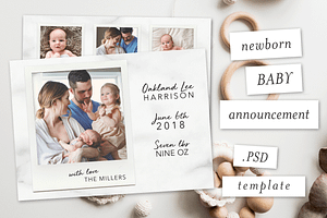 Modern Baby Announcement Template II