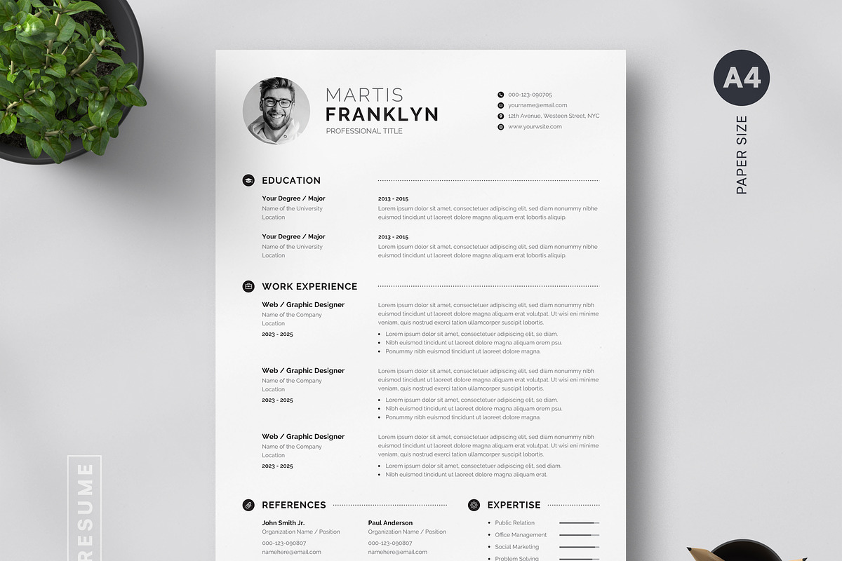 Resume Template Word, Canva, a Resume Template by Orcshape Studio (Photo 3 of 5)